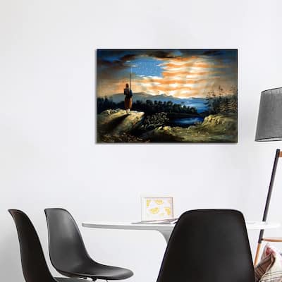 iCanvas "Vintage Civil War Painting Of A Lone Zouave Sentry Overlooking A Cliff" by John Parrot Canvas Print