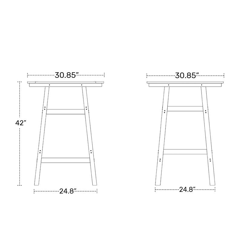 Laguna Hdpe All Weather Outdoor Patio Bistro Bar Set (5-Piece Set) - Weathered Wood