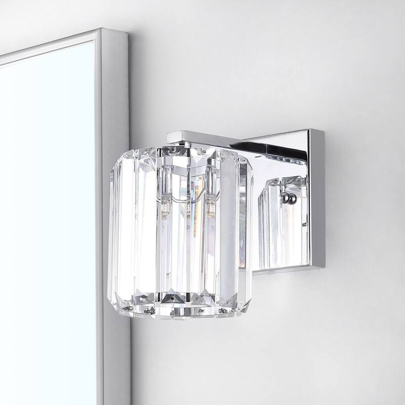 Spaulding Prism Vintage Metal/Glass Classic Glam LED Vanity Light, by JONATHAN Y