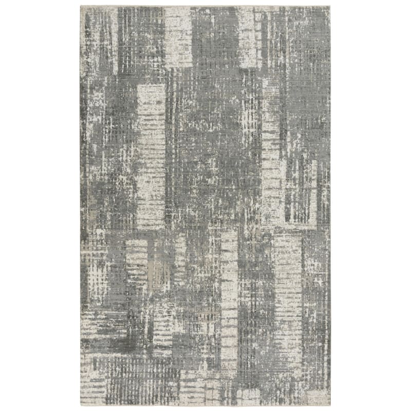 Alora Decor Aurora Transitional Gray Wool/Tencel Area Rug