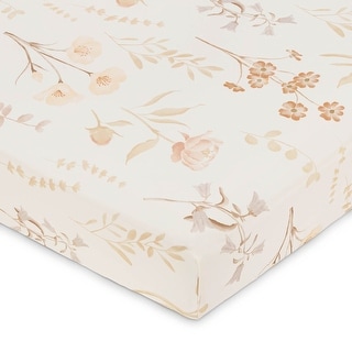 Violet Floral 100% Cotton Sateen Fitted Crib Sheet