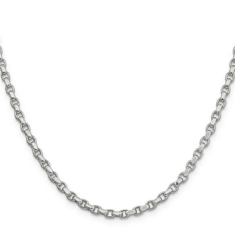 Curata 925 Sterling Silver Polished 3.5mm Rolo Chain Necklace (Lobster)
