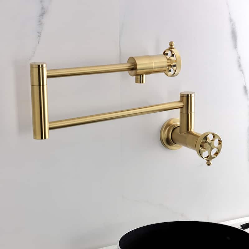 Wendell Two-Handle 1-Hole Wall Mount Pot Filler Faucet