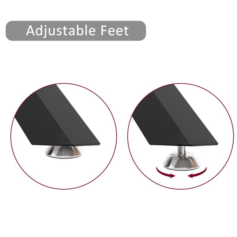 47.24" Rectangular Clear Tempered Glass Dining Table,Stylish Design with Metal Legs, Kitchen Table for Dining Room