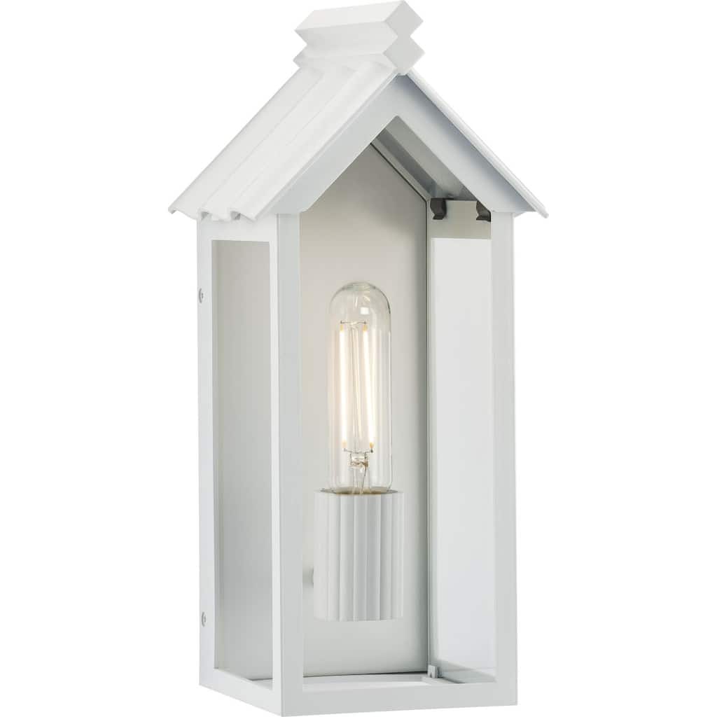 POINT DUME® Dunemere Shelter White Outdoor Wall Lantern with DURASHIELD - 6.625 in x 5.875 in x 14 in