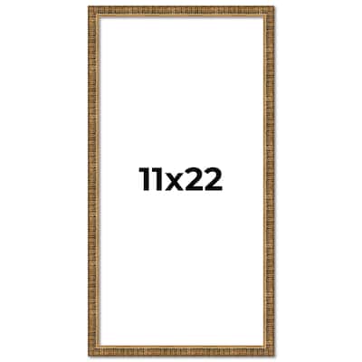 11x22 Frame Gold Solid Wood Picture Frame - Complete Modern Photo