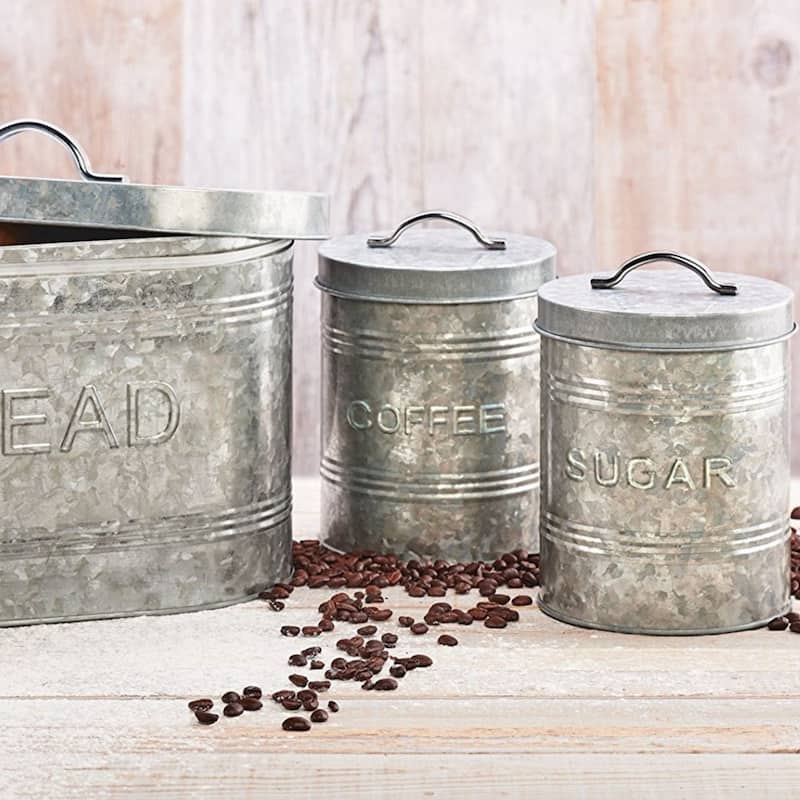 Amici Home Rustic Kitchen Collection Galvanized Storage Canister