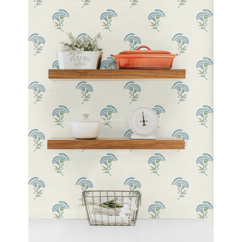 Seabrook Designs Lotus Branch Floral Nonwoven Unpasted Wallpaper