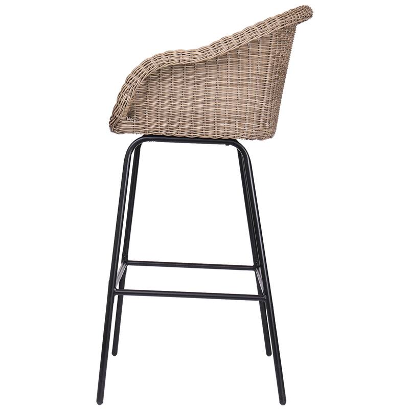 Christopher Knight Home- Stekar Outdoor Metal Wicker Barstool Set of 2