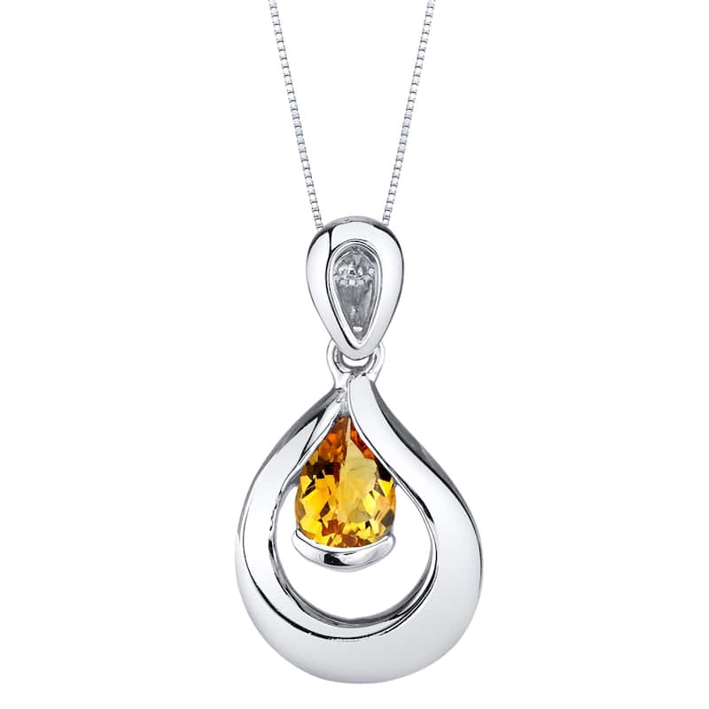 0.5 ct Citrine Pendant in Sterling Silver