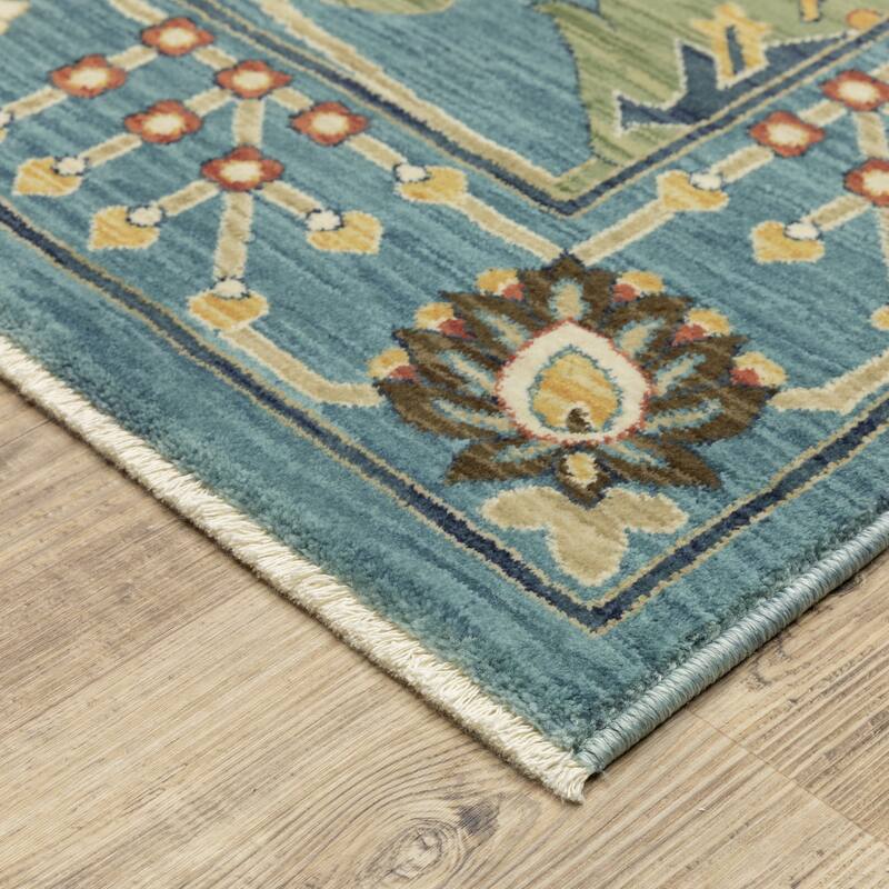 Style Haven Federica Floral Oriental Fringe Edge Area Rug