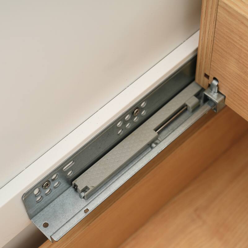 Multifunctional Storage Cabinet Bathroom Vanity with Removable Pull-out Tray, Door Storage Box and 3 Different Sizes Drawers