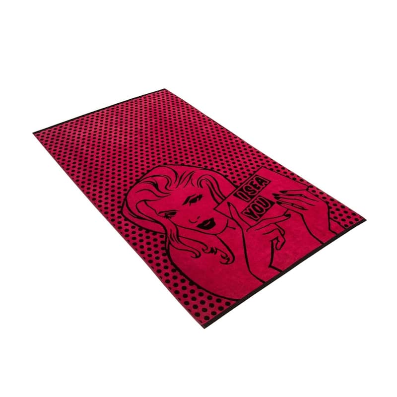 VOSSEN Graphic Print Beach Towels - Hot Pink