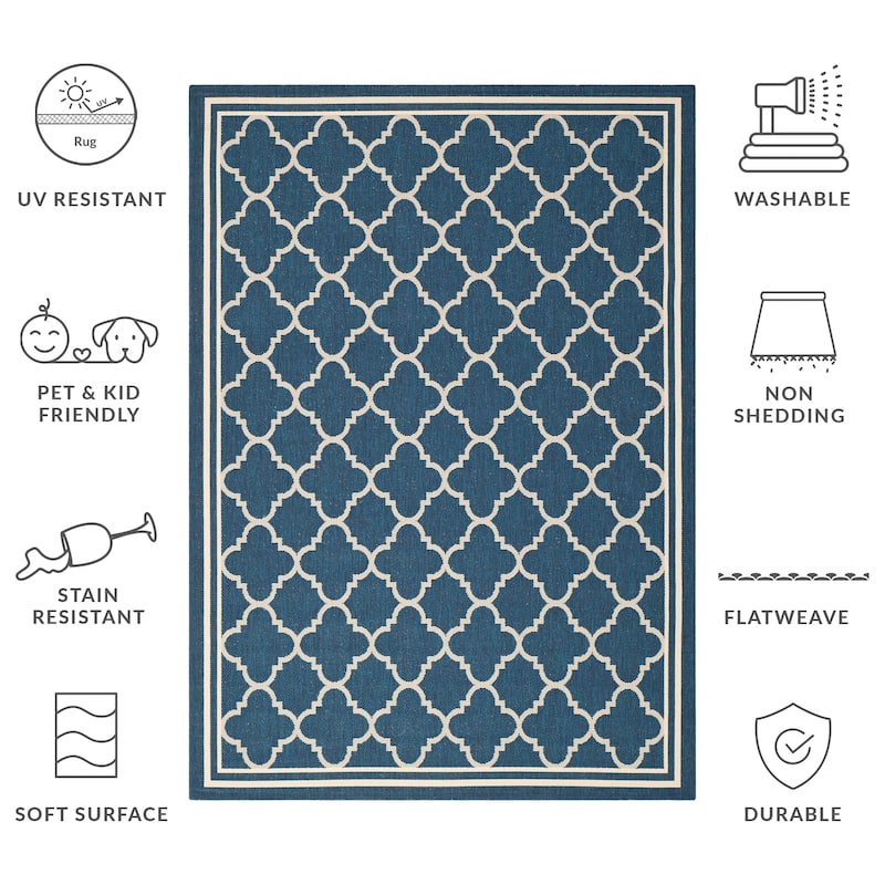 SAFAVIEH Courtyard Kristelle Indoor/ Outdoor Waterproof Patio Backyard Rug