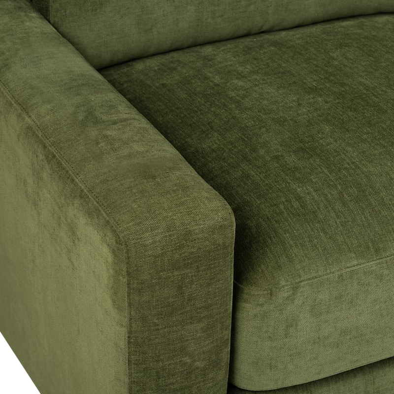 Poly & Bark Fano 99" Sofa in Distressed Green Velvet