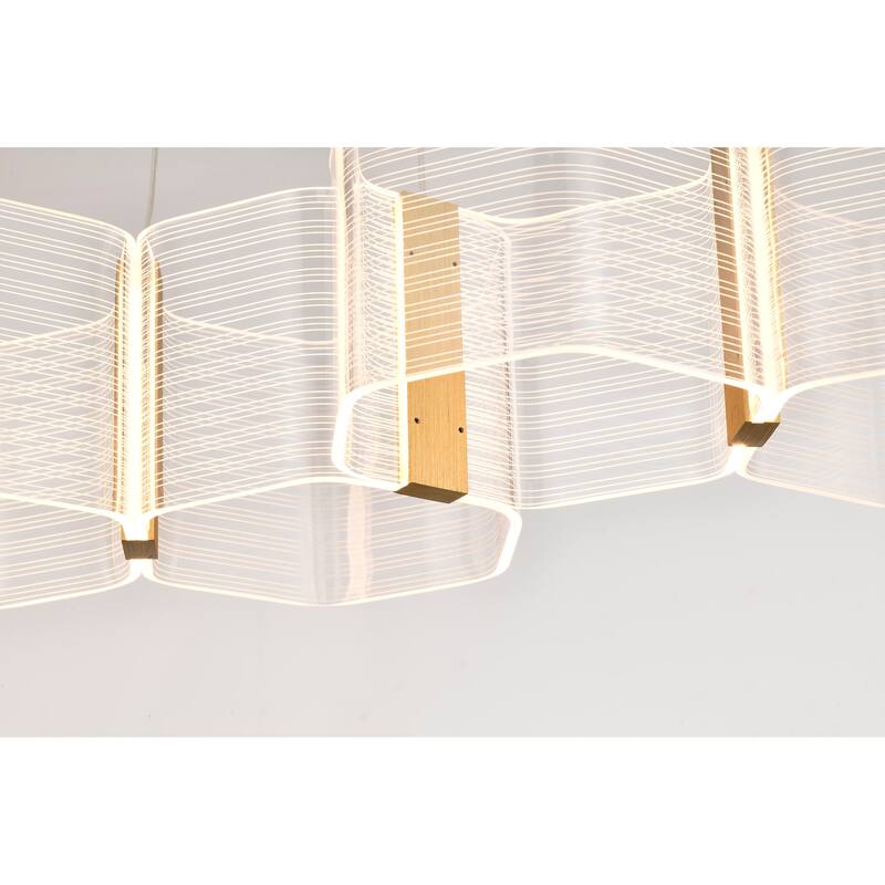Kenzo LED 6 Light Island Pendant Polished Anodized Bronze Finish Light Guide Panel - Polished Anodized Bronze