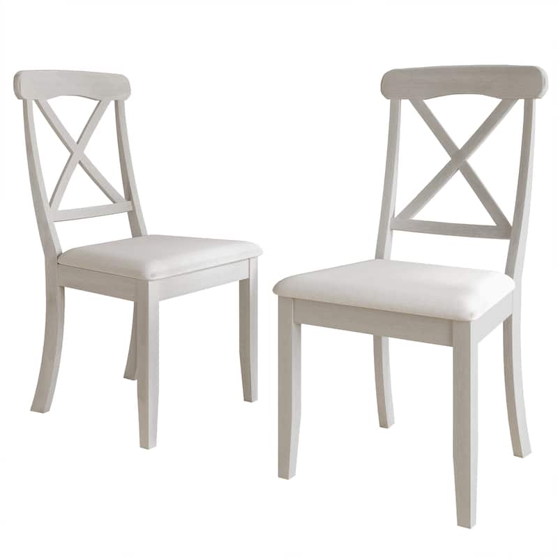 CraftPorch Farmhouse Style Wooden Dining Chairs (Set of 2) - N/A