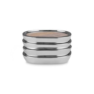 Nambe Sandstone Coasters, Set of 4 - 4.75" L x 4.75" W x 0.75" H