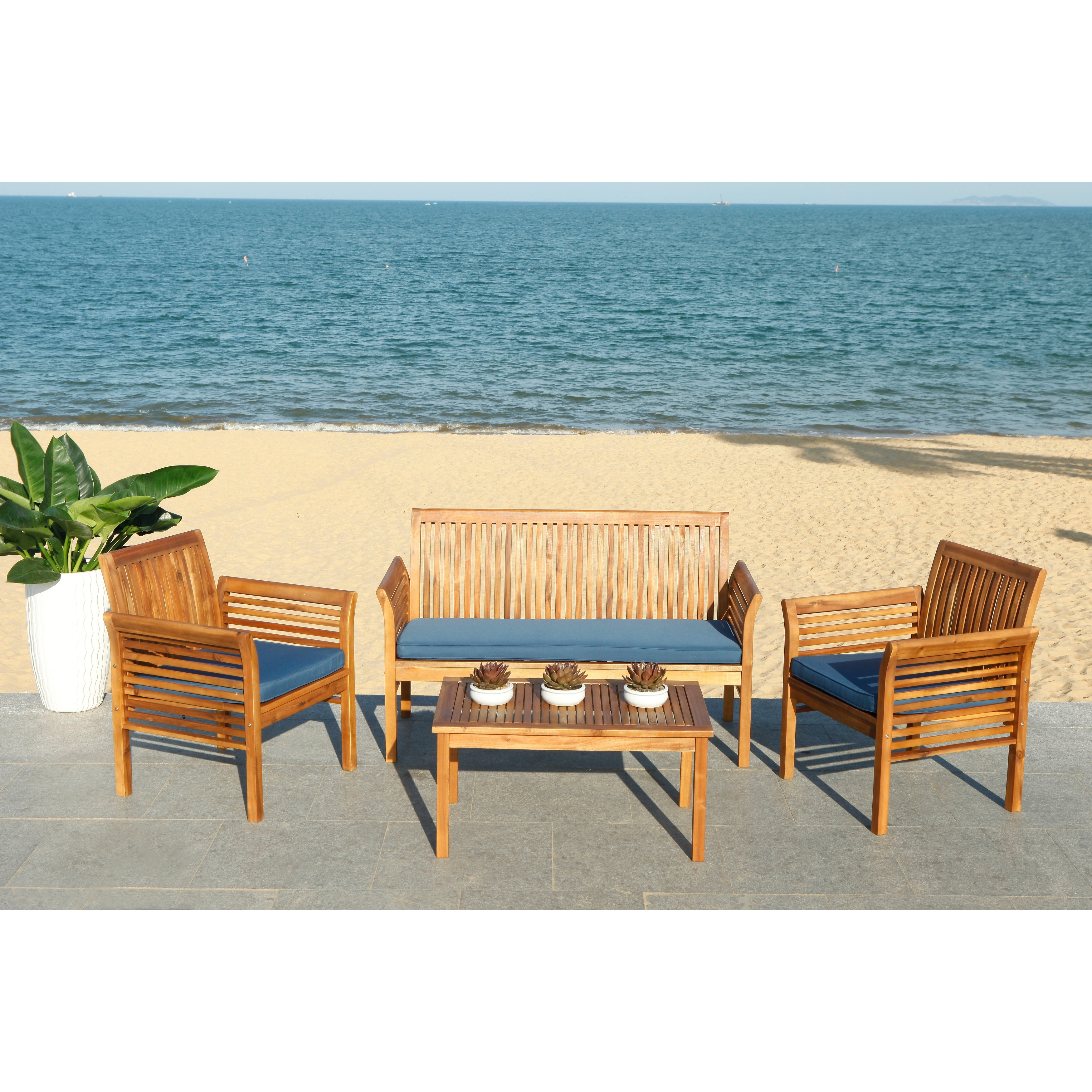 Safavieh teak store patio set