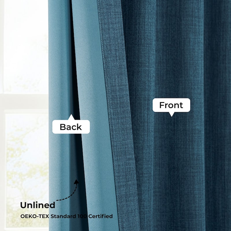 Exclusive Fabrics Textured Faux Linen Extra Wide Curtains Rod Pocket Single Panel (1 Panel)
