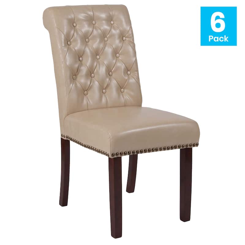 6PK Parsons Chairs-Rolled Back, Accent Nail Trim