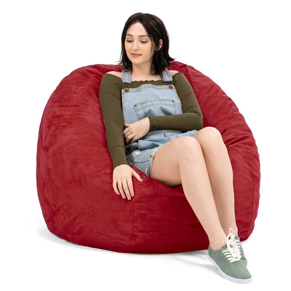 Jaxx 4 Foot Saxx Large Bean Bag Chair and Lounger for Teens and Adults - Microsuede