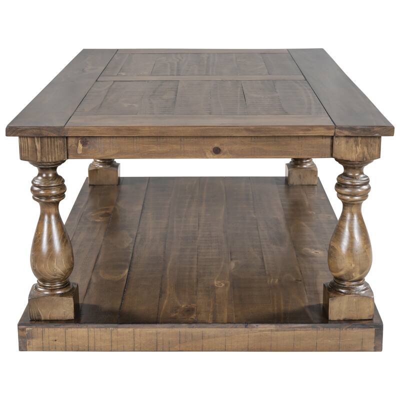 Solid Wood Floor Shelf Coffee Table with Storage Bed Bath & Beyond