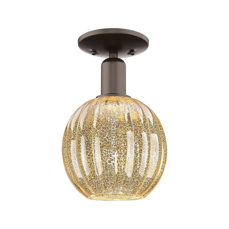 Innovations Lighting 716-1C-12-7 Preston Semi-Flush Preston 7" Wide - Oil Rubbed Bronze / Mercury