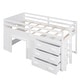 preview thumbnail 7 of 25, Twin Size Loft Bed with Cabinets, Shelves, and Storage Space