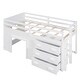 preview thumbnail 7 of 58, Versatility Twin Size Loft Bed Wooden Kids Bed with Cabinet,Three Storage Drawers,Guardrail and Shelf