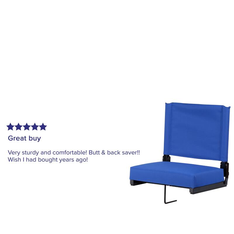 2 Pack 500 lb. Rated Lightweight Stadium Chair-Handle-Padded Seat