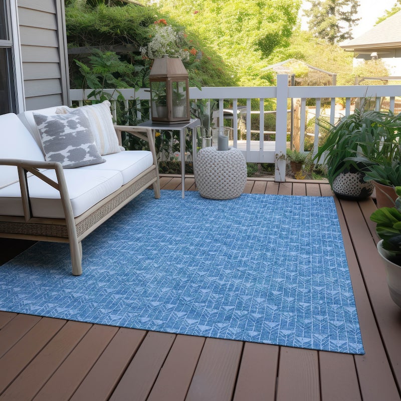Cax Sleek Geometric Weather Resistant Versatile Elegance Outdoor Rug