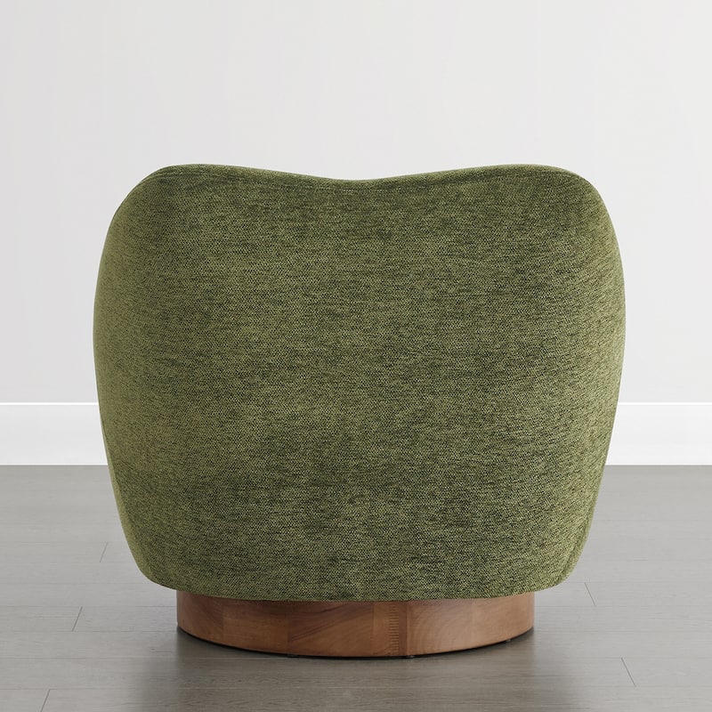 Spruce & Spring Modern Upholstered Swivel Accent Chair with Wood Base