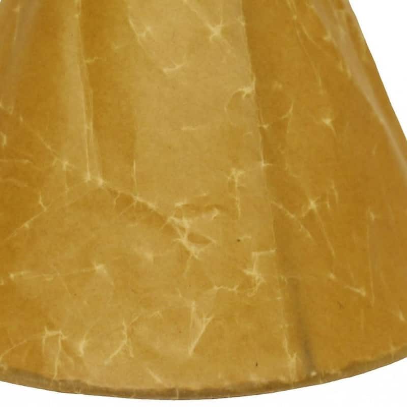 HomeRoots Brown Crinkle Oil Paper Print Empire Lamp Shade - 8''x8''x5''