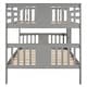 preview thumbnail 8 of 10, Contemporary Full over Full Bunk Bed with Ladder for Bedroom, Versatility Galore, Maximized space, Guest Room Furniture-Gray