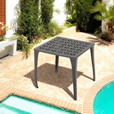 Kai Outdoor 18-inch Square Aluminum Side Table by Christopher Knight Home