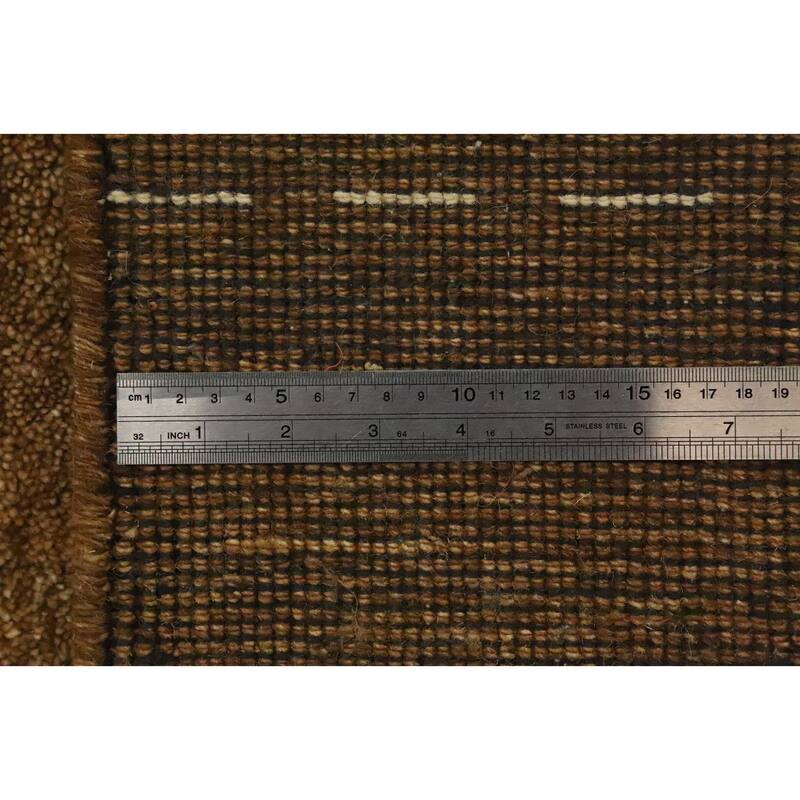 Hand Knotted Oriental 100% Wool Carpet Modern Modern Brown Gabbeh Area Rug - 7' 11'' X 5' 3''