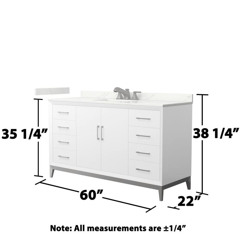 Wyndham Collection WCH818160S-QTZ-US3MXX Amici 60" Free Standing