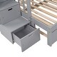 preview thumbnail 14 of 38, Twin Over Twin/Full Bunk Bed with Trundle and Storage Drawers, Solid Pine Wood, Staircase Access