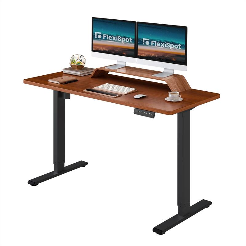 FLEXISPOT 55 x 28 Home Office Standing Desk Electric Height Adjustable Desk with LED Memory Control