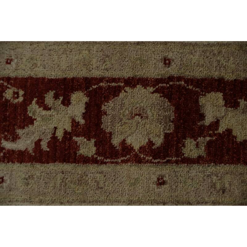 Hand Knotted Oriental 100% Wool Carpet Transitional Floral Beige & Ivories Oushak Area Rug - 7' 8'' X 5' 6''
