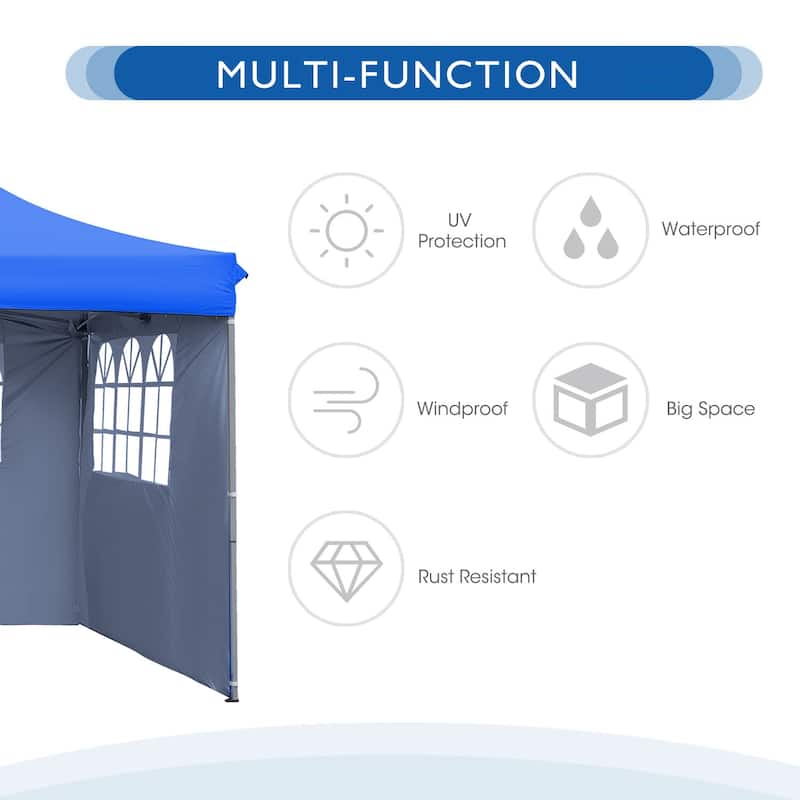 Ainfox 10x20ft Pop Up Canopy Tent Outdoor Instant Folding Canopy with 4 Sidewalls for Wedding Beach Camping