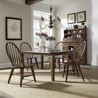 The Gray Barn Hearthstone Ridge Tobacco 5 Piece Rectangular Table Set