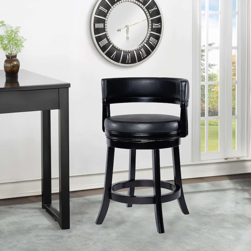Balen Counter or Bar Height Swivel Stool - Black - Counter Height