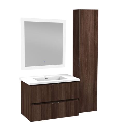 Conques 30 in. Wall Mount Bathroom Vanity Set