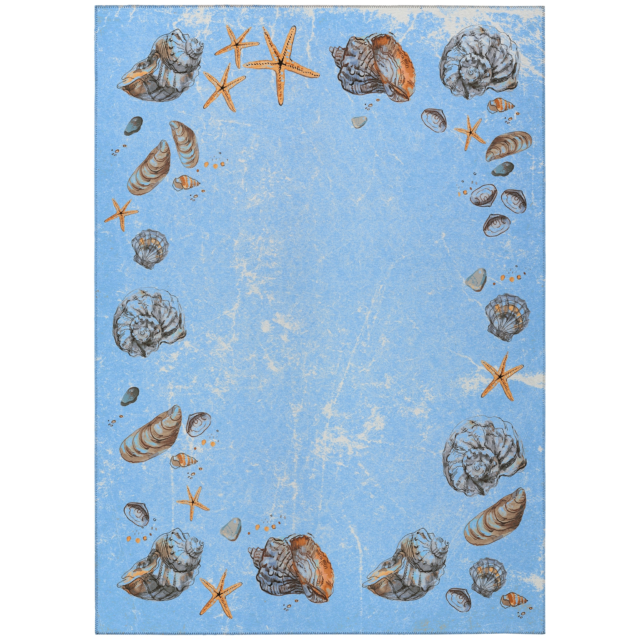 Bella Coastal Decor Seashell Tranquility Indoor/Outdoor Rug - 3 x 5