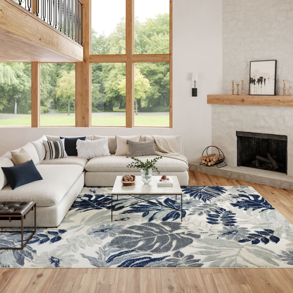 Nourison Suncoast Indoor/Outdoor Tropical Floral Area Rug