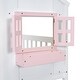 preview thumbnail 7 of 11, Twin over Twin House Bunk Bed with Roof , Window, Window Box, Door , with Safety Guardrails and Ladder, Pink/White