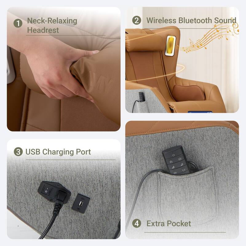 Advanced Zero Gravity Massage Chair Dual Heat Bluetooth Speaker System