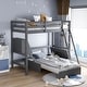 preview thumbnail 8 of 8, Twin Size Wood Loft Bed Bed with Storage Drawer and Shelf Grey